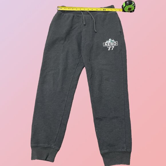 Aeropostale Dark Gray Men's Small Sweatpants with Drawstring and Stretchy Waist - Picture 5 of 6